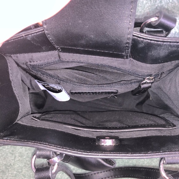 Cute Nine West Black Mini Tote Bag with Charm - Picture 13 of 16